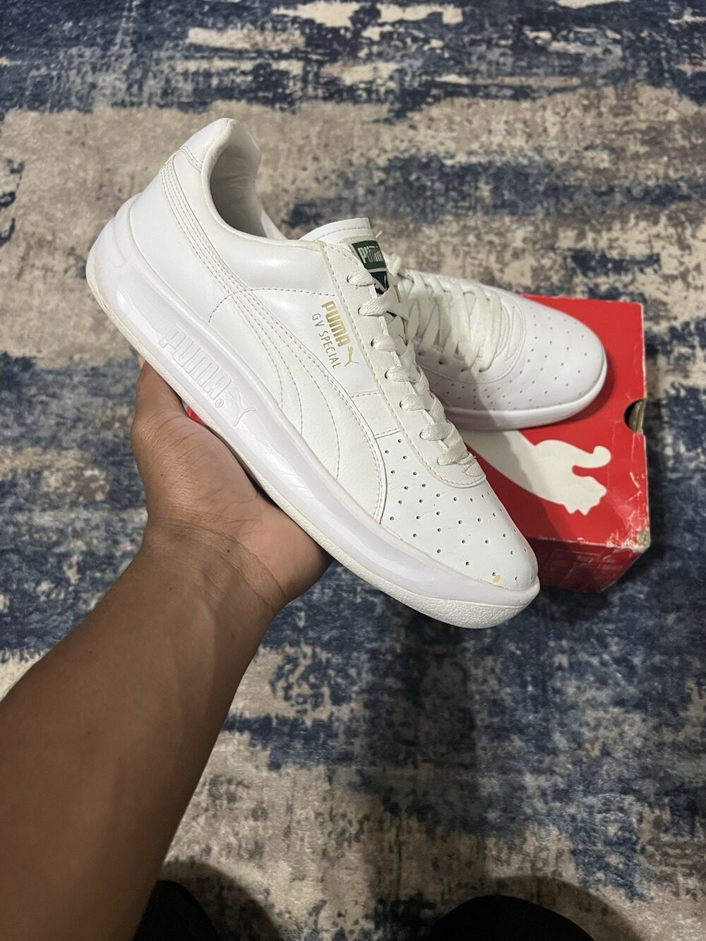 Size 10- PUMA GV Special White Leather Sneakers Men’s EU 43 w/ Original Box